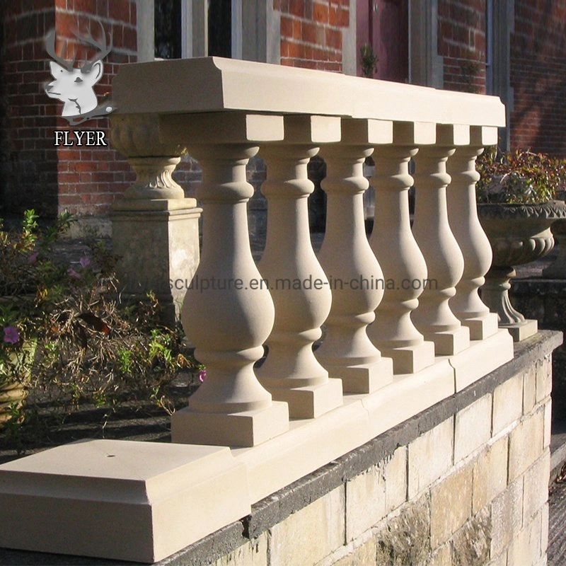 Wholesale/Supplier Natural Stone Balcony Railings White Stone Decorative Balcony Balustrade Stair Balustrade