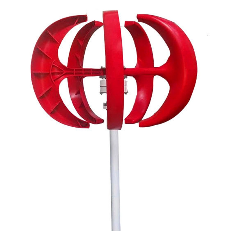 Household 100W 12V 3 Phase Red Lantern Vertical Axis Wind Turbine Generator