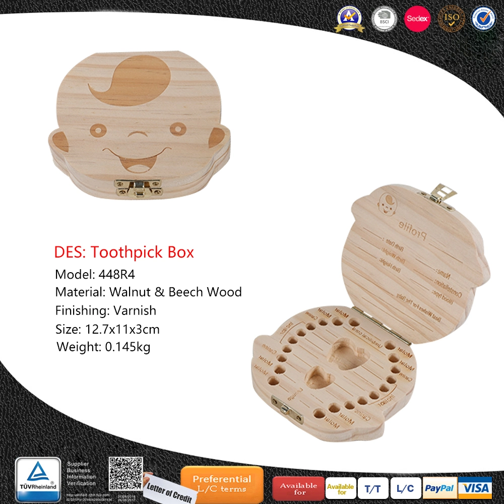 Hot Sale Small Beech Wood Keepsake Packing Box Tooth Box