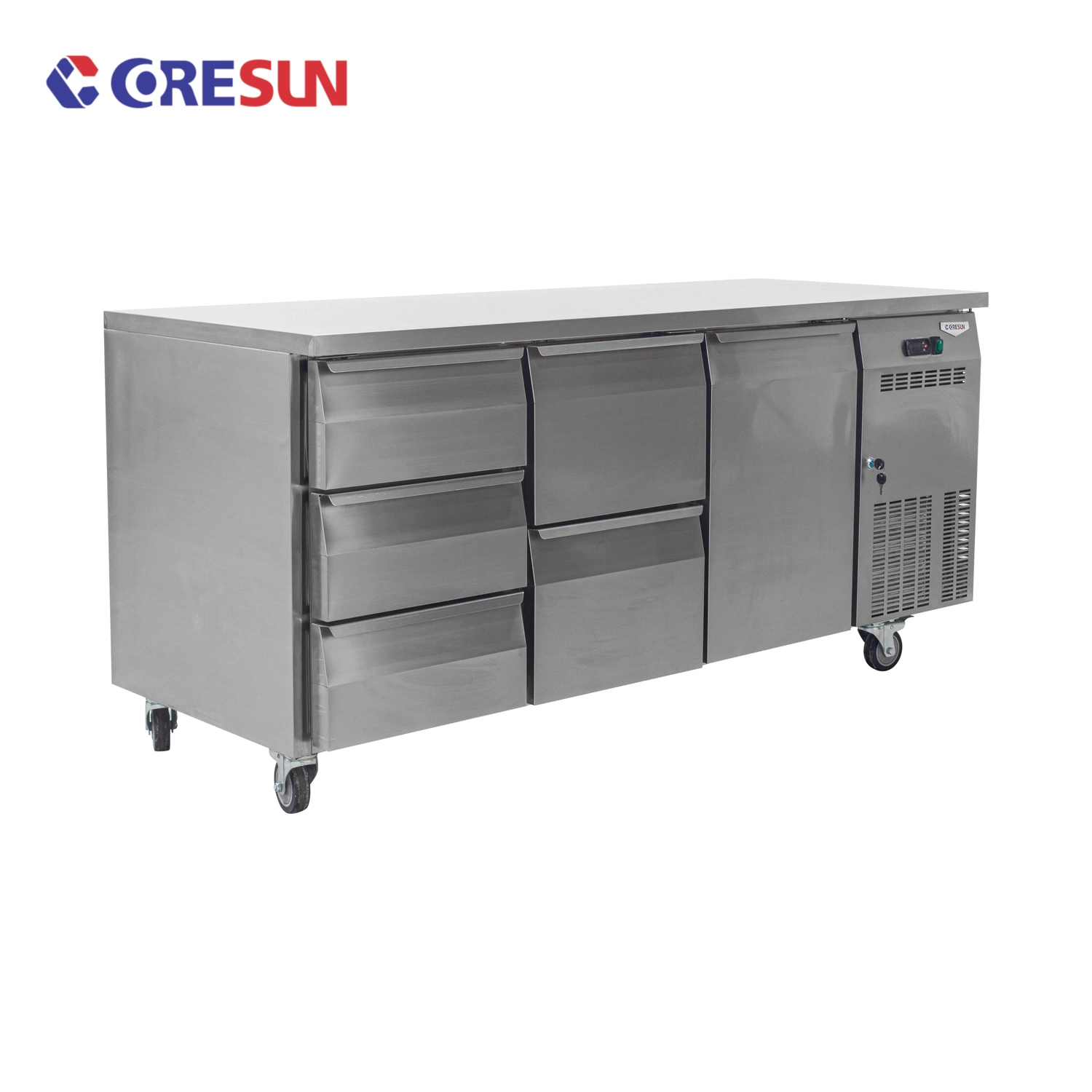 3-Door Commercial Kitchen Stainless Steel Undercounter Chiller Refrigerator Workbench Deep Freezer Fridge