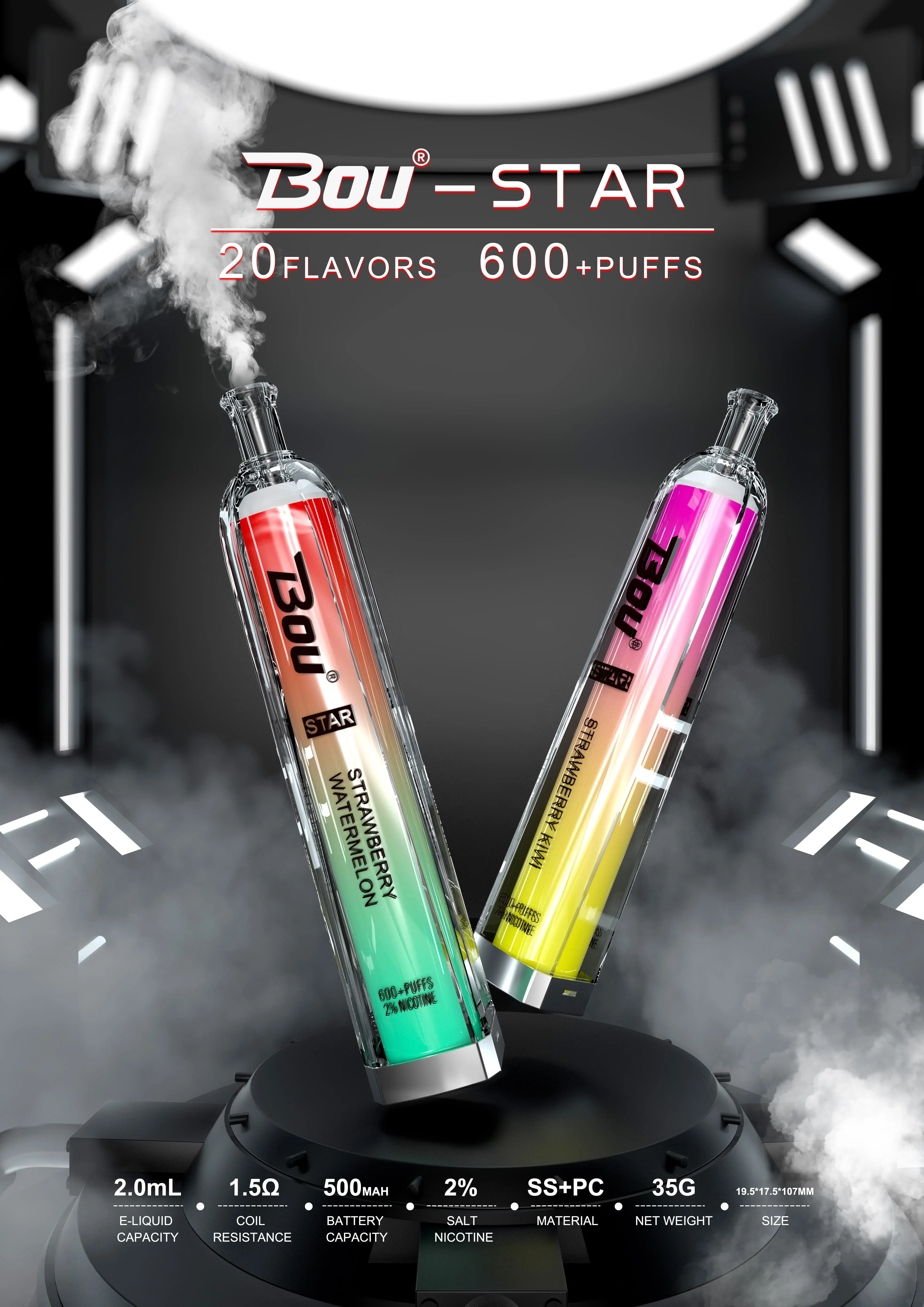 Bou 600/3000/7000 Перв-бокс Cola Style Disposable Electronic Cigarette. Оптовый E сигарет. Электронный обезьяны. Одноразовый стилус оптом. Китай и мы Доставка