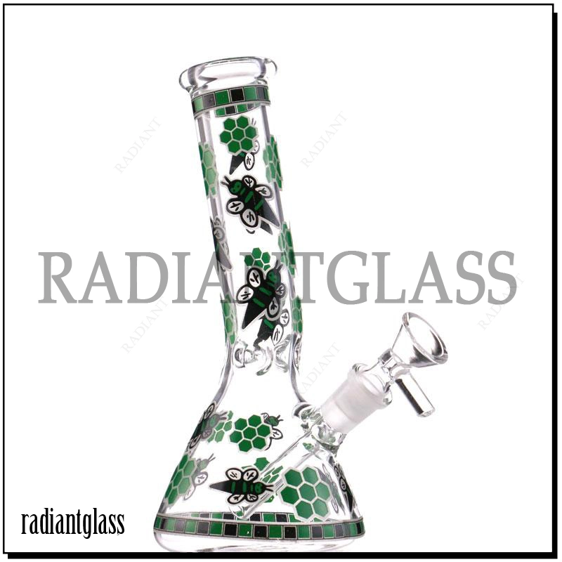 Popular Glow in The Dark Bee Glass Water Pipe Wholesale Pipes