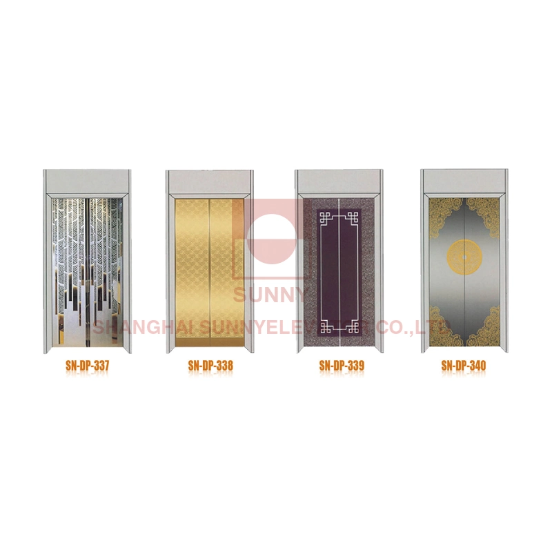 Elevator Door Panel in Rose Golden Color with LED Ceiling Lights