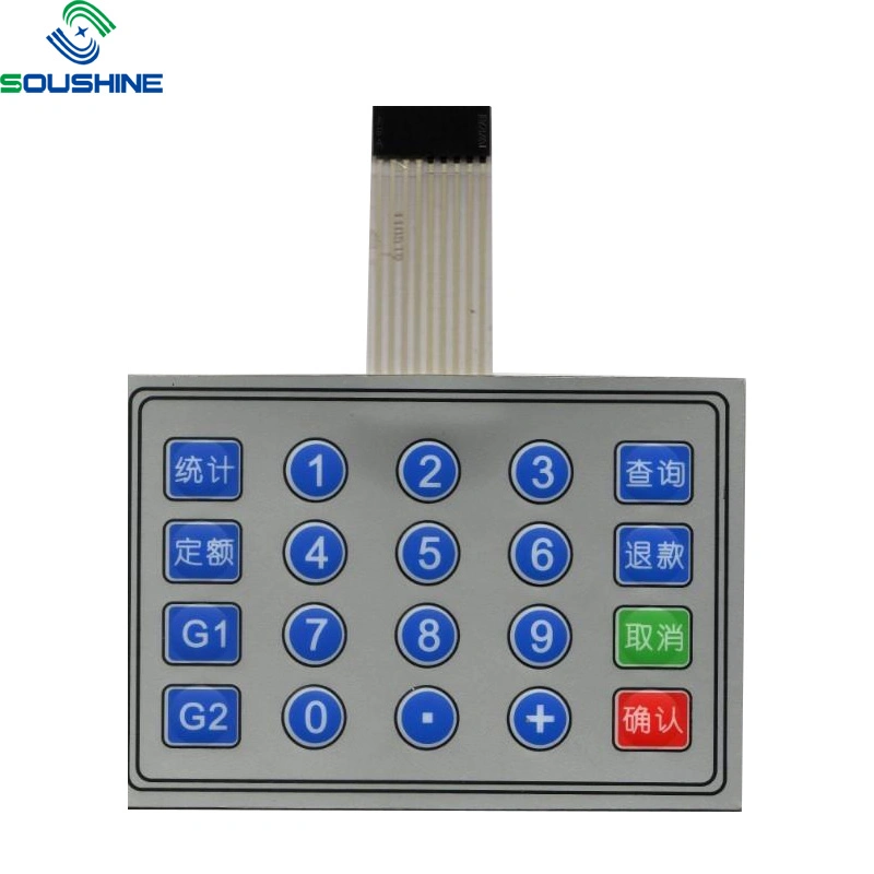 China Manufacturer Flat Button PCB Circuit Push Button Membrane Switch