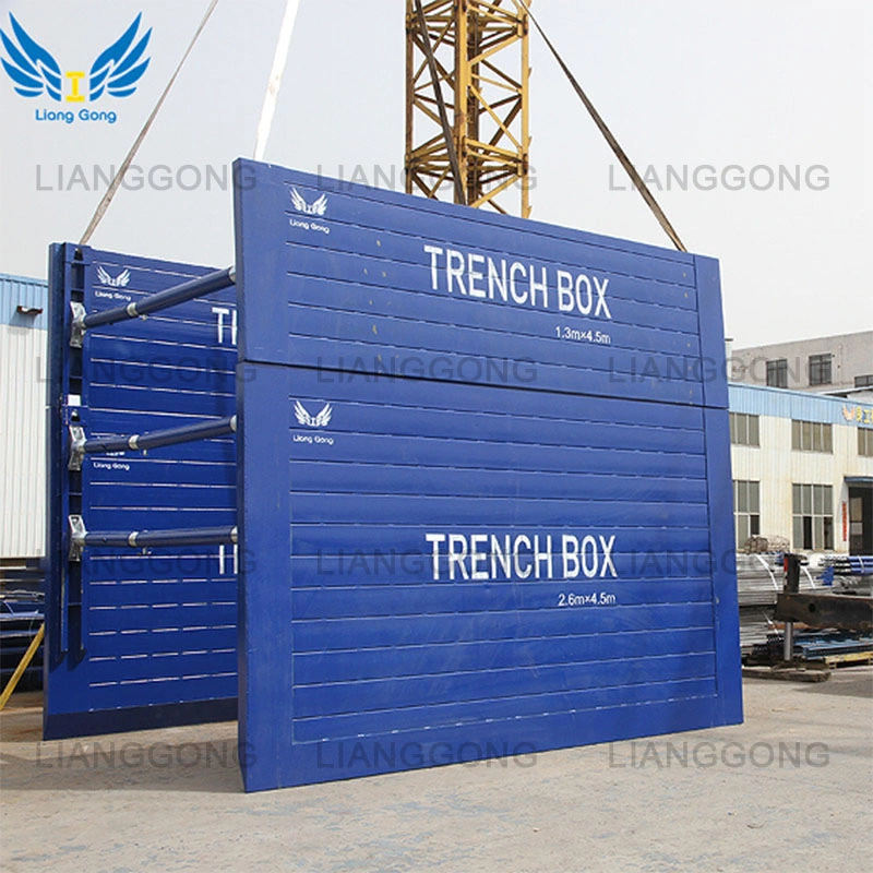 China Lianggong Formwork & Scaffolding Manufacture Lightweight Steel Trench Shoring System Trench Shields for Pipeline Construction