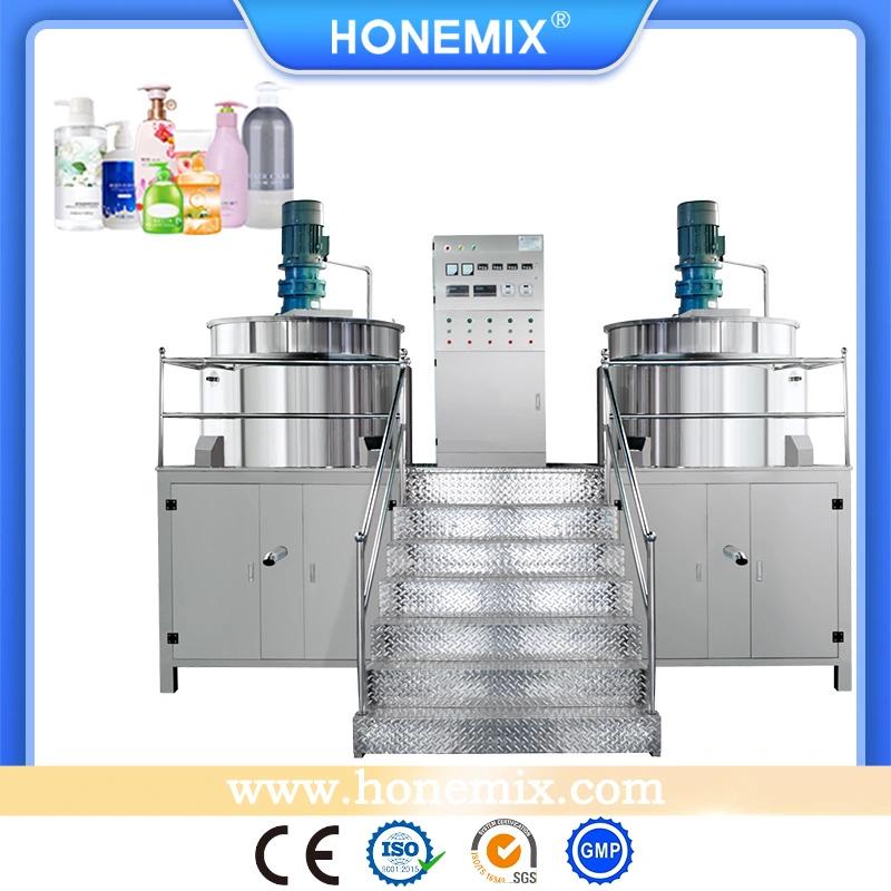 Hone Custom 1000L Cosmetic Shampoo Dishwashing Liquid Wash Dual Pot Mixing Tank Machine Variable Speed Mixer Equipment with Heater