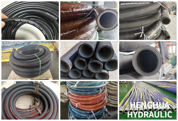 Flexible hydraulique en caoutchouc flexible renforcé de fil d'acier tressé haute pression Tuyau/huile carburant huile Lubrifiants émulsion glycol flexible d'eau