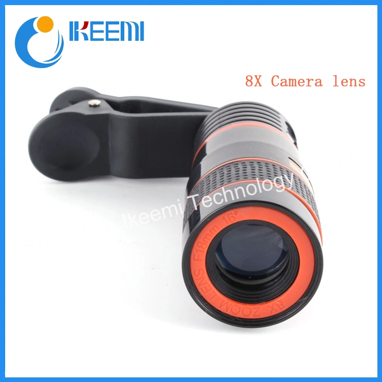 Universal 8X Optical Zoom Portable Mobile Phone Telescope Camera Lens with Clip for Smart Phone