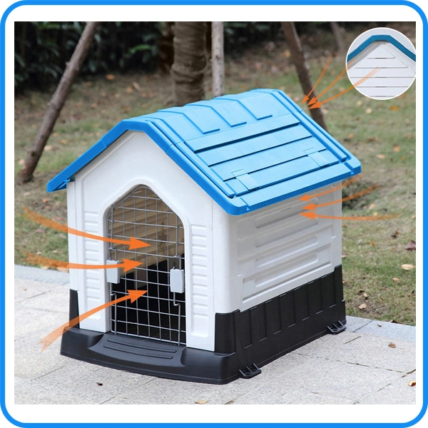 Fourniture de produits pour animaux de compagnie, cage pliable en PP pour chien, maison pour chien.