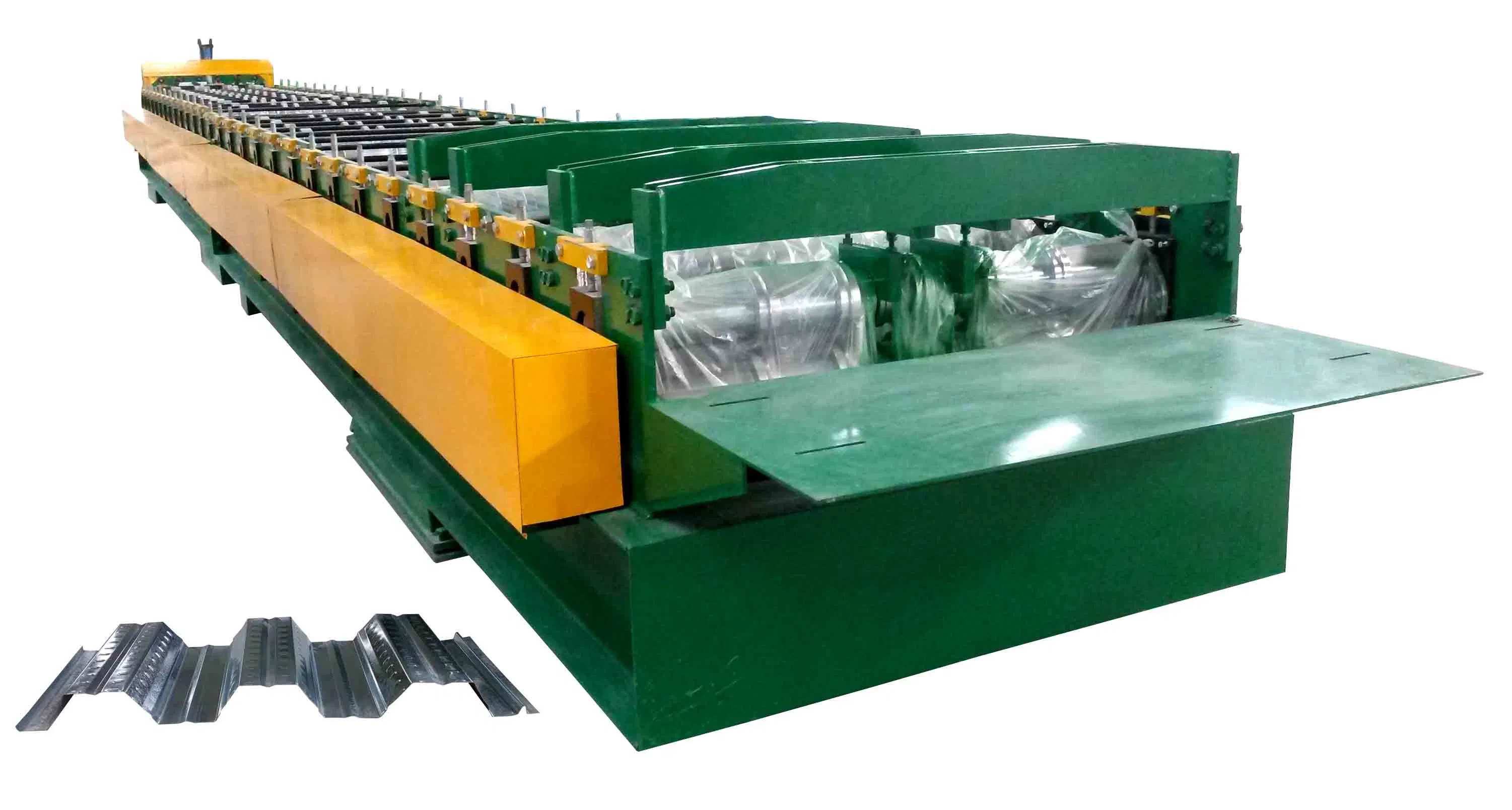 Hydraulic Decoiler Metal Deck Roll Forming Machine/ Cold Rolled Steel Floor Decking Equipment