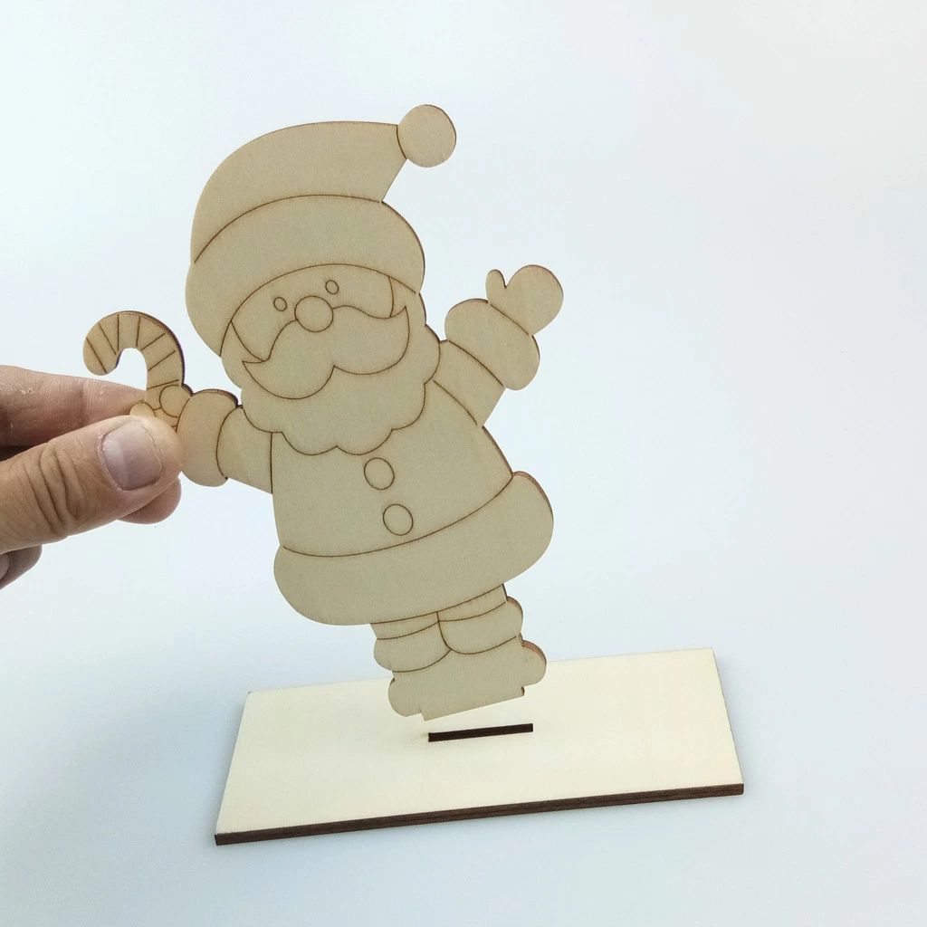 DIY decoraciones de Navidad Pintura de niños embrión blanco Junta de madera empalme Papá Noel