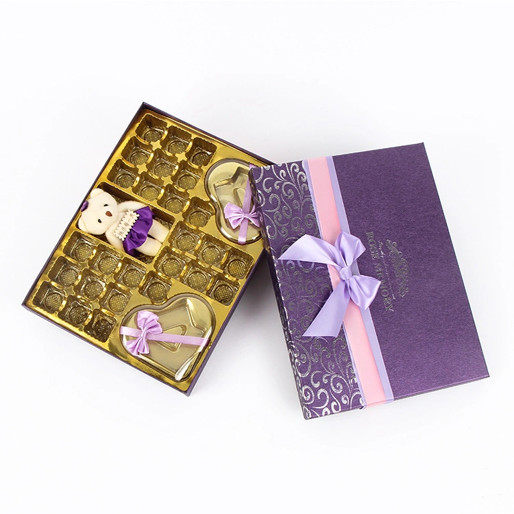 Boîte cadeau de 48 cellules violet Tha Life Chocolate Tanabata Valentine's. Boîte d'emballage Day Candy Heaven et Earth Cover