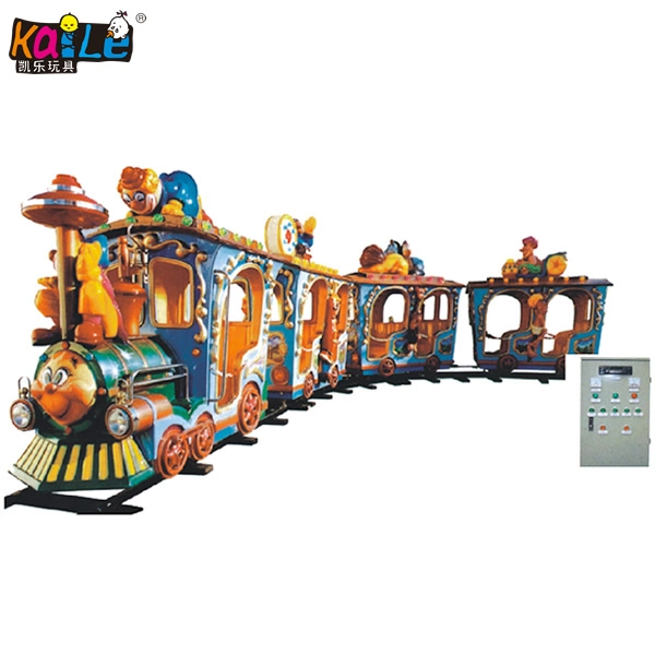 China Proveedor Amusement Park 8 escaños cabalgata infantil mini tren eléctrico de depósito de la pista (KL6013)