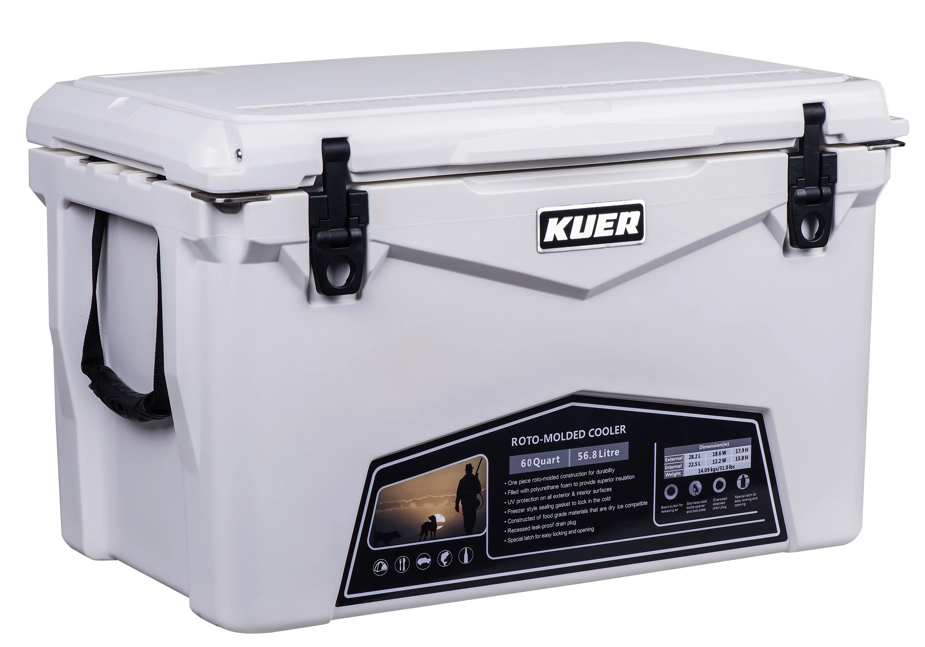 60qt Waterproof Cooler Box with Big Capacity