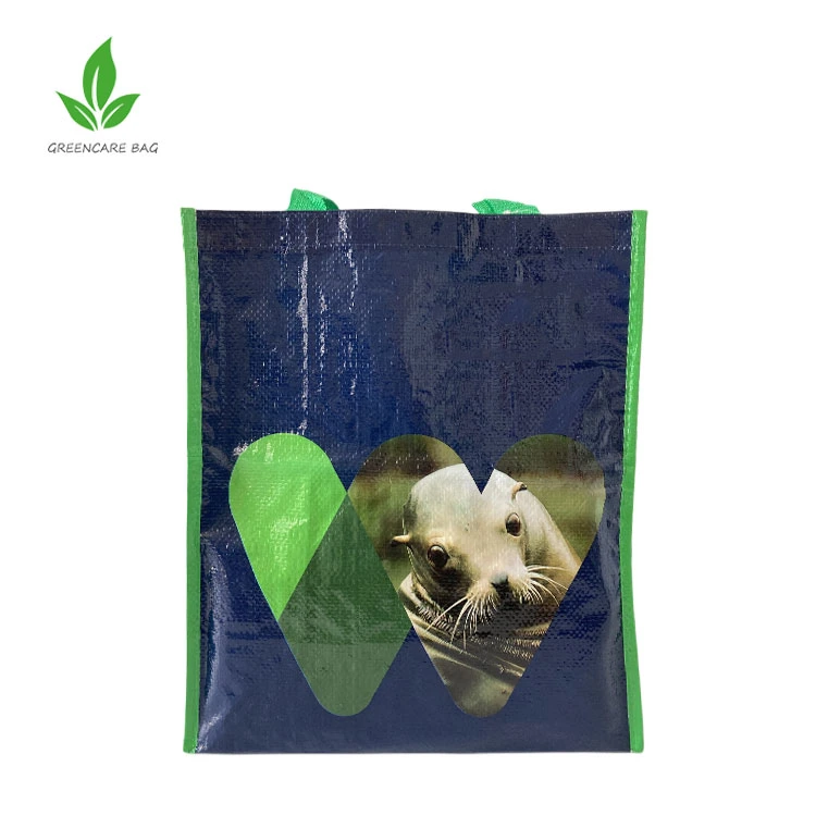 OEM ODM Laminated Supermarket Tote Shopping Fashion Bag PP Woven Lamination Bag with Custom Logo