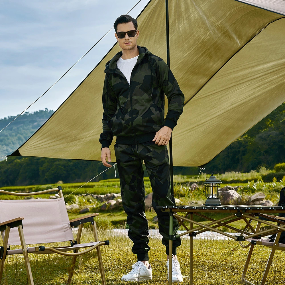 Men's Camo Sports Csaual 2-Pieces Suit for Autumn and Spring