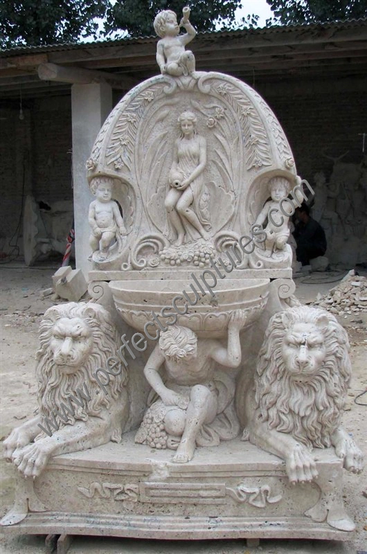 Antique Stone Marble Wall Water Fountain for Garden Decoration (SY-W232)