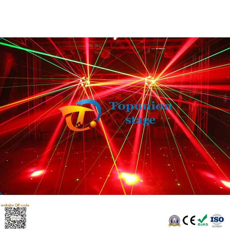 New Six Arm Cyclone Bee Eyes Light 3 in 1 Red Green Laser Equipment for Stage Nightclub Disco