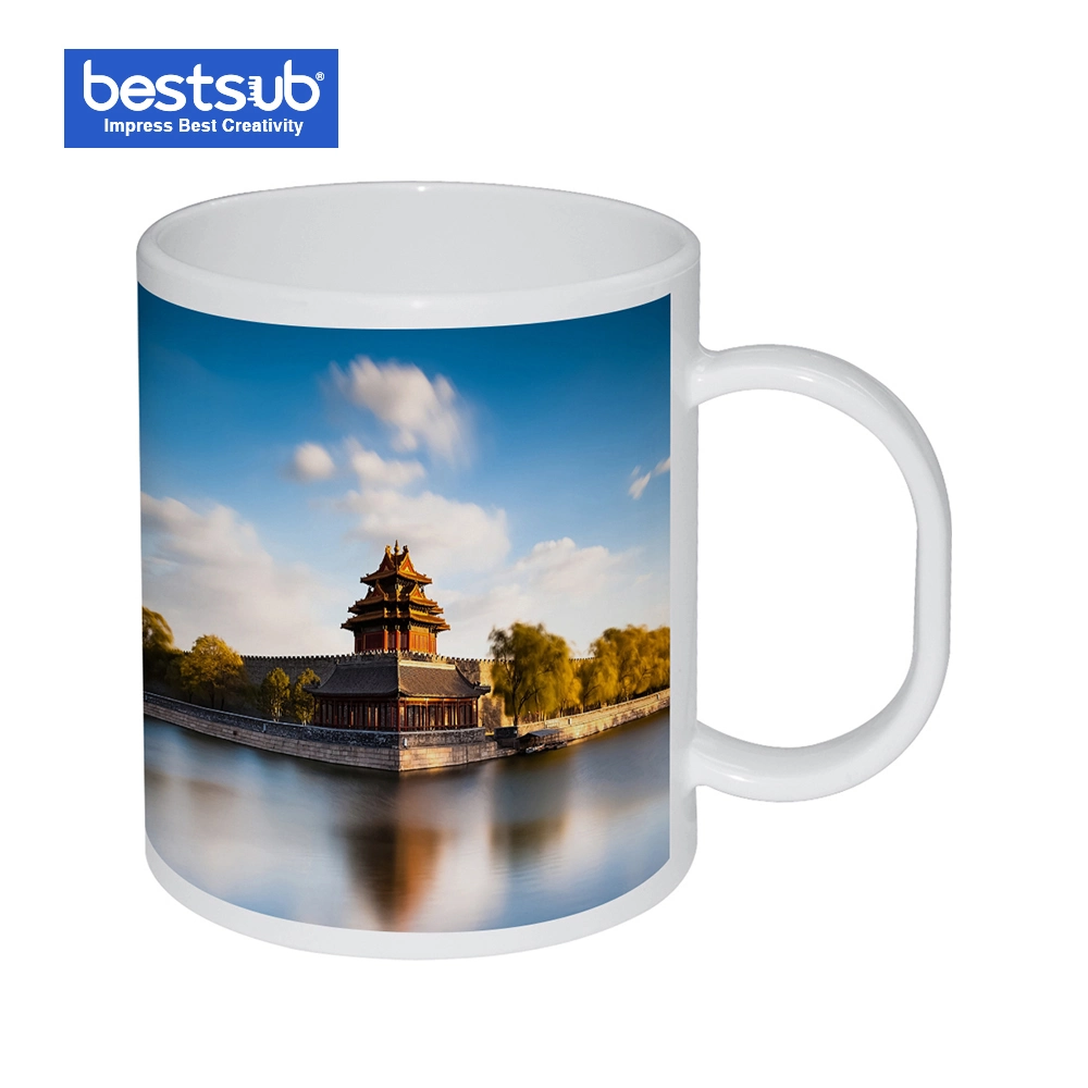 Promoción Bestsub 11 Oz polímero blanco sublimación taza de café de la copa de plástico (LPM01).