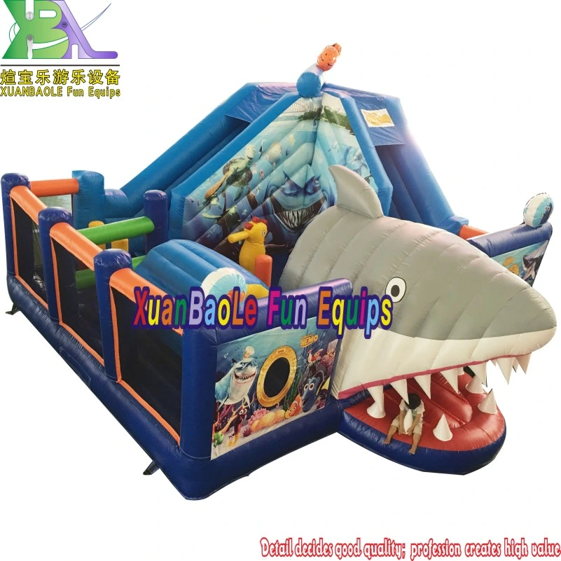 Outdoor Inflatable Toy Shark Jumping Bouncer, Inflatable Fun City Playground/ Sea World Inflatable Bouncer for Toddler