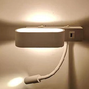High End Bedside USB Charge 3W+6W LED Reading Light LED Indoor Hotel Bedside Reading Wall Lamp