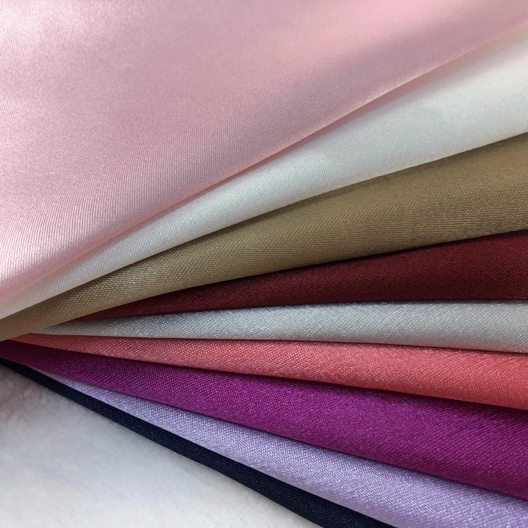 Plain Polyester Bridal Satin Silk Fabric for Dress and Garment