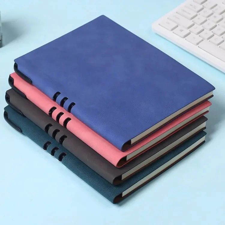 Customized Logo Printing A5 Size Business Notepad PU Leather Notebook with Pen Slot