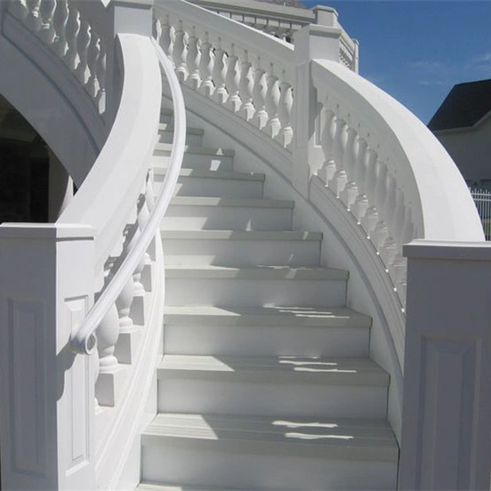 Custom Garden Natural Stone Balcón barandilla White Marble Stair Railing Diseños para la venta