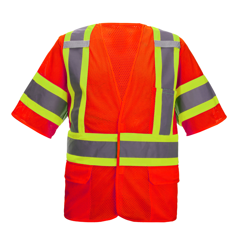 Horse Riding High Visibility Men's Workwear Traffic with Short Sleeve Reflective Safety Vest