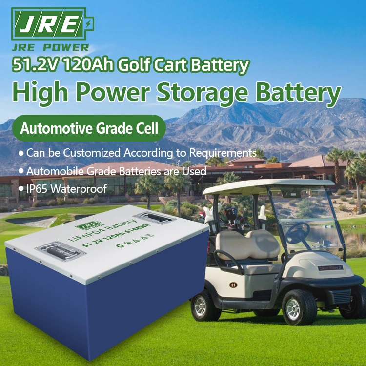 Drop-in-Ready Jrepower Club Panier Grade a 48V 105Ah à cycle profond Rechargeable voiturette de golf Voiture de la vitesse de batterie faible