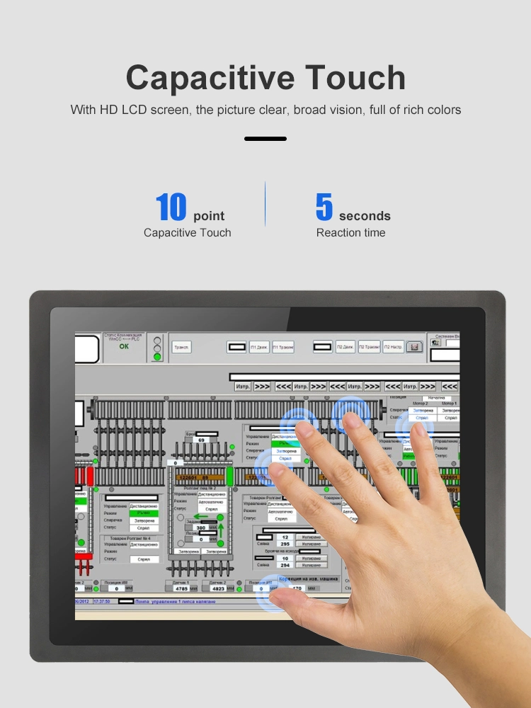 Industrial 5-Wire Resistive Touch Screen Monitor Open Frame Design with Vesa Rear Mounting Method