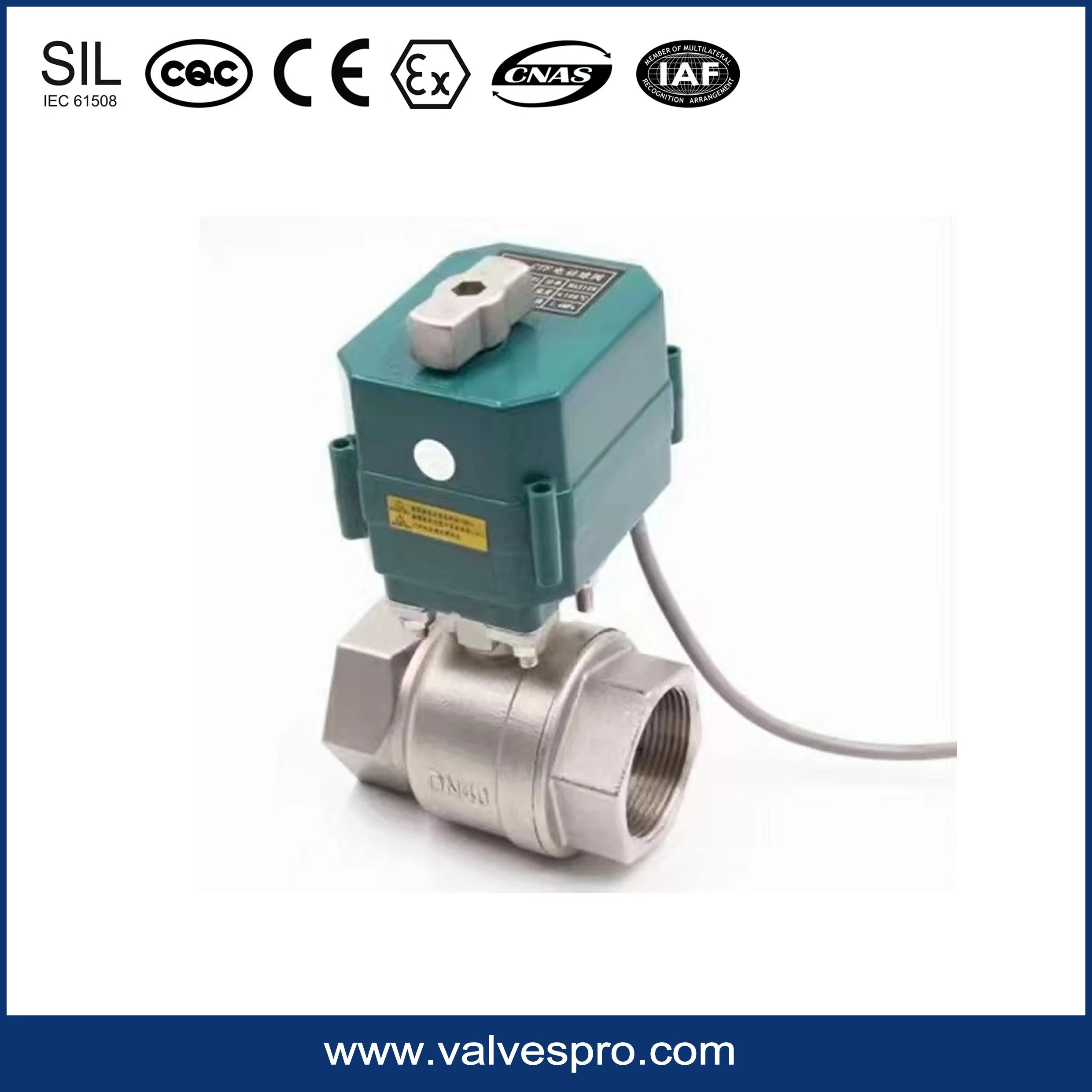 2-Way Electric Control with Actuator Water Cwx-15q Motorized Ball Valve