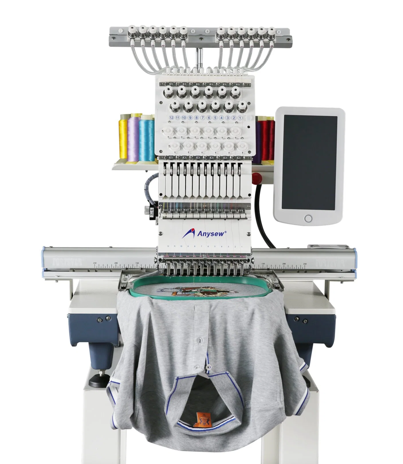 Machine à broderie à tête unique avec panneau tactile Zone de travail 350*500mm (AS-1201TS)