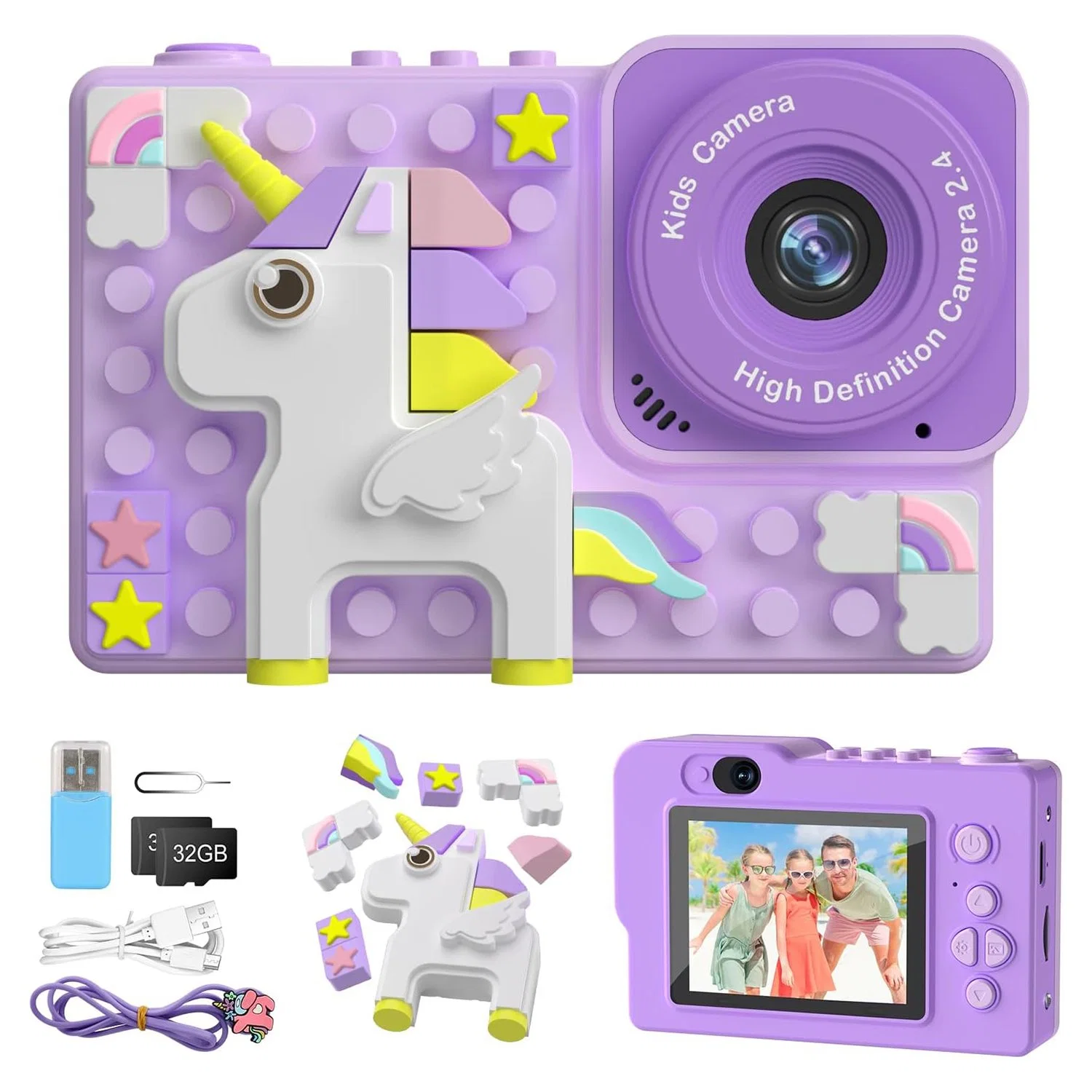 2023 Hot Selling HD 2.0 IPS Screen Children&prime; S Digital Camera Toys Camera Kids Camera Cute Video Recorder with Puzzle Game - Nice Kids Toy Gift