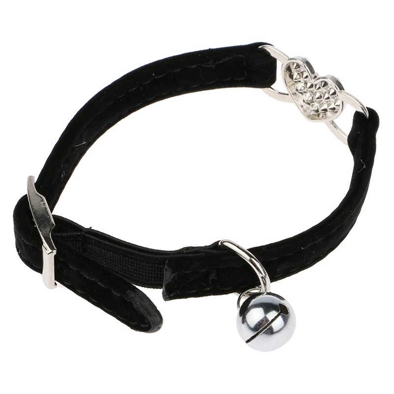 En forma de corazón ajustable Collar de Perro de Nylon Bell DOT Collar para perro gato mascota suave cordón para cuello