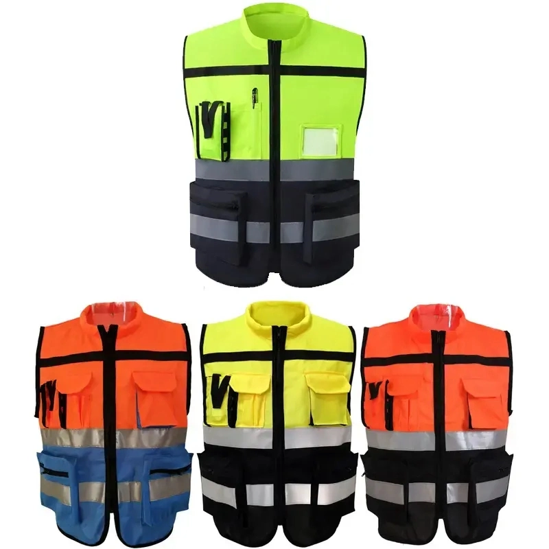 Orange Color Hivis Construction Work Custommade Safety Product PU Coating Vest