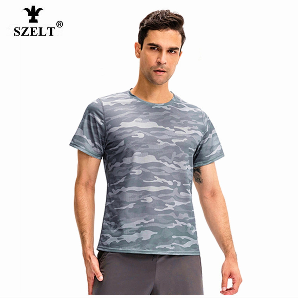 Custom Sports T-shirt Quick Dry Gym para homem Running Fitness Imprimindo roupas casuais de verão