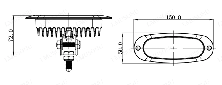 Round 6 Inch 12W CREE White Boat Lamp LED Marine Light