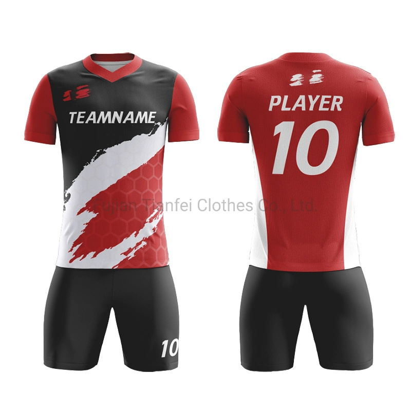 Großhandel Fußball Uniformen Fußball Jugend Fußball Trikot Set Quick Dry Sublimation