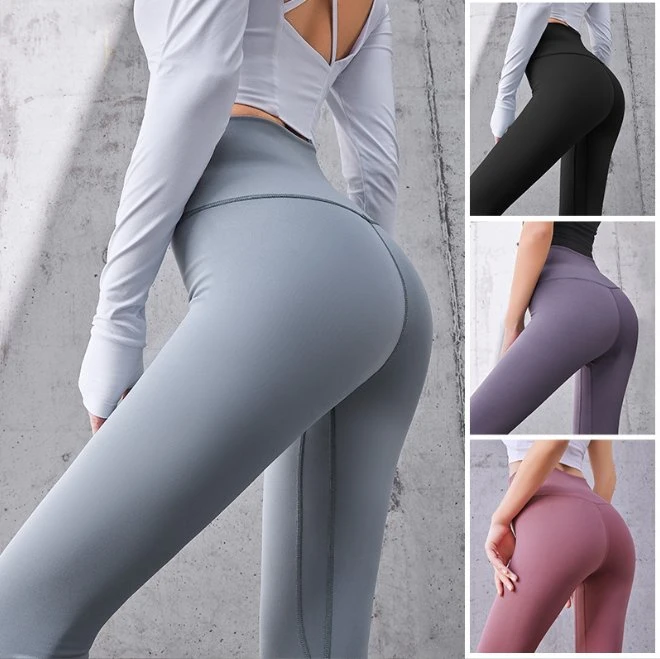 Gym Solid Color High Waist Sport Training Yoga Wear Legging