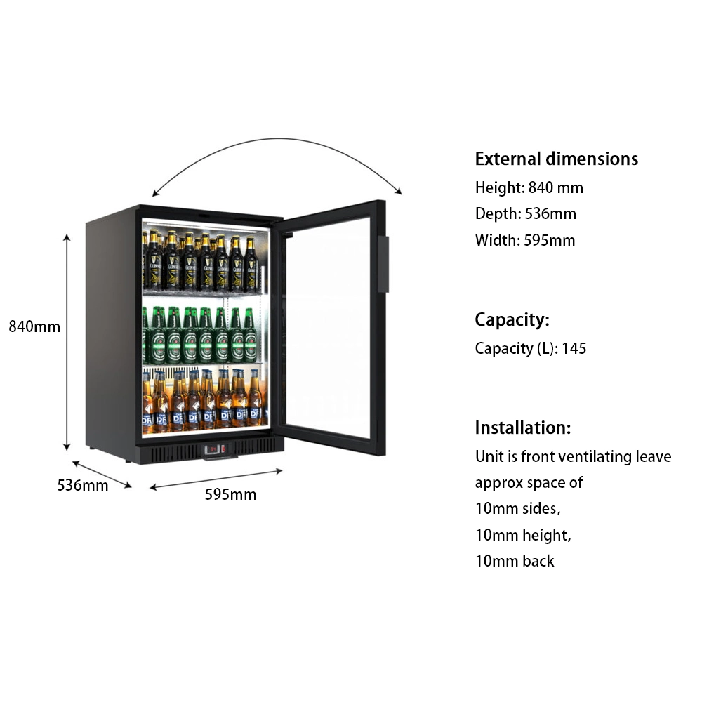 Business Mini Bar nevera una sola puerta Display botella de cerveza nevera