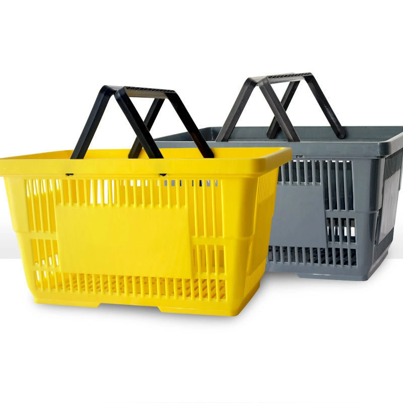 Portable Plastic Supermarket Shopping Basket with Ce Certification