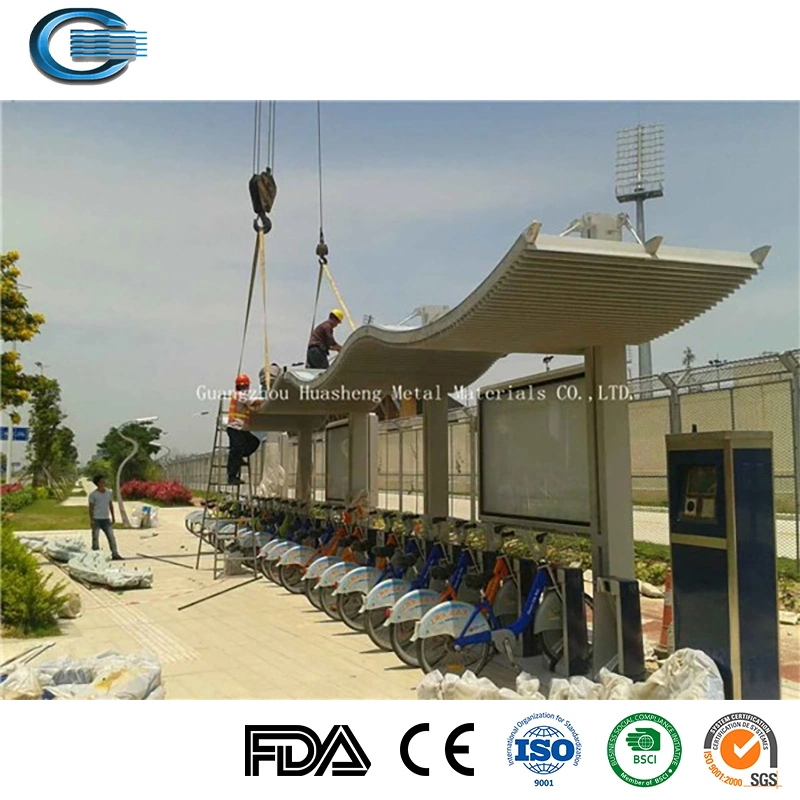 Huasheng Bus Station Ads China Bus Metal Stop Shelter Manufacturer Customized Bus Stop Shelters/ Bus Stop