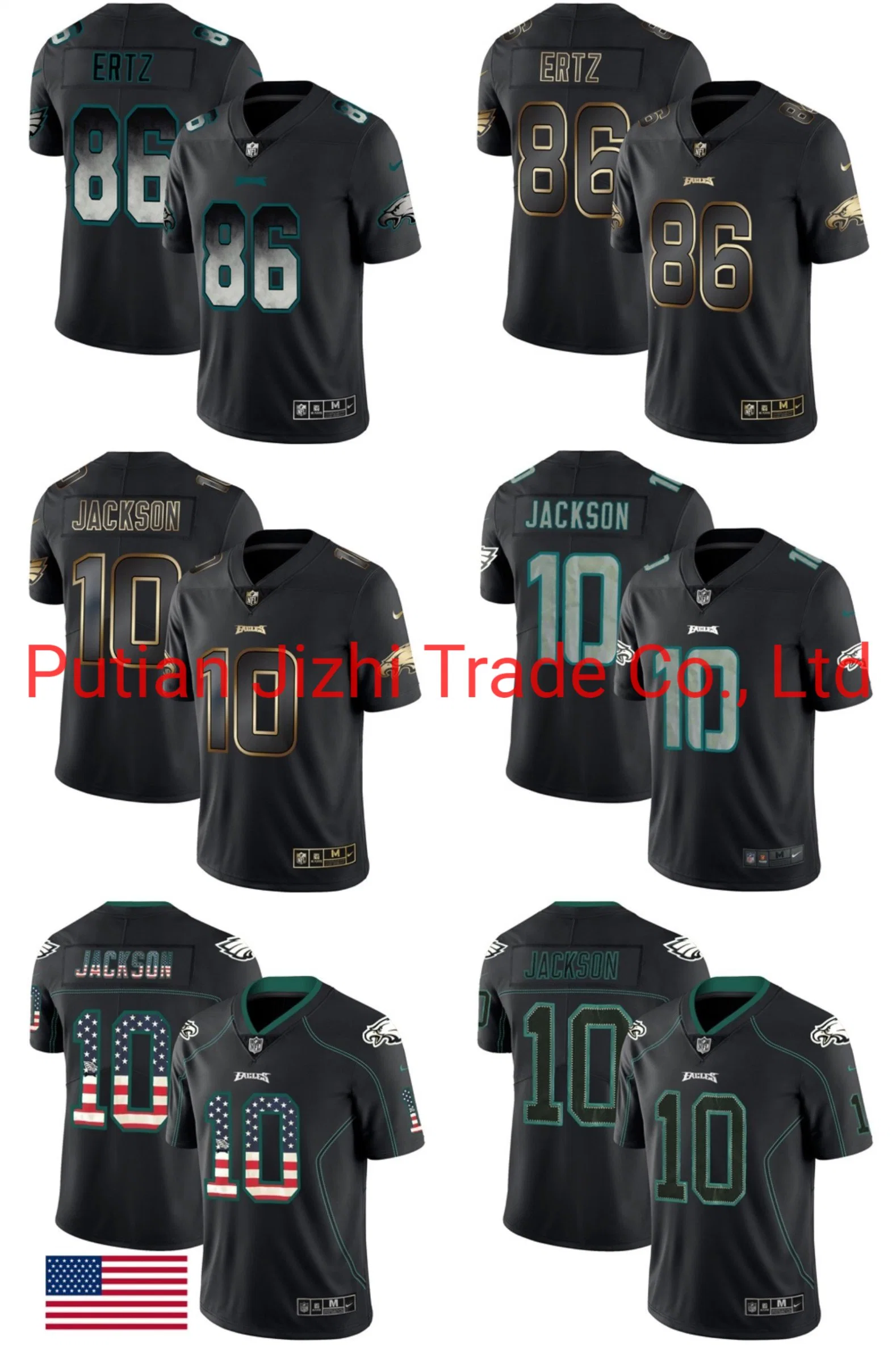 Wholesale/Supplier Men&prime; S Philadelphia Jalen Hurts Ni-Ke Black Alternate Game Jersey N-FL Eagles Long Sleeves Team Shirt