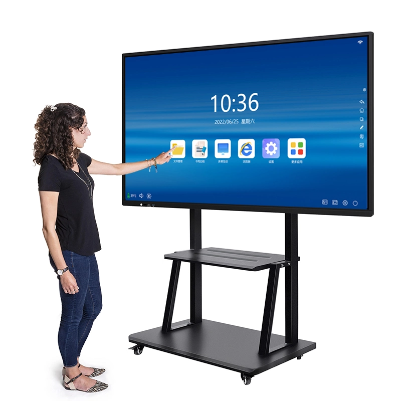 شاشة تلفزيون تفاعلية بشاشة عرض شاشة LCD للكتابة داخل قاعة التدريس اللوحة الرقمية للوحة البيضاء المسطحة اللوحة الذكية