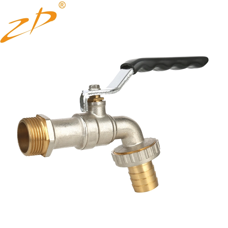 Chinese Manufacturer Garden Hose Tap Pn20 Thread Brass Ball Bibcock with Nozzle