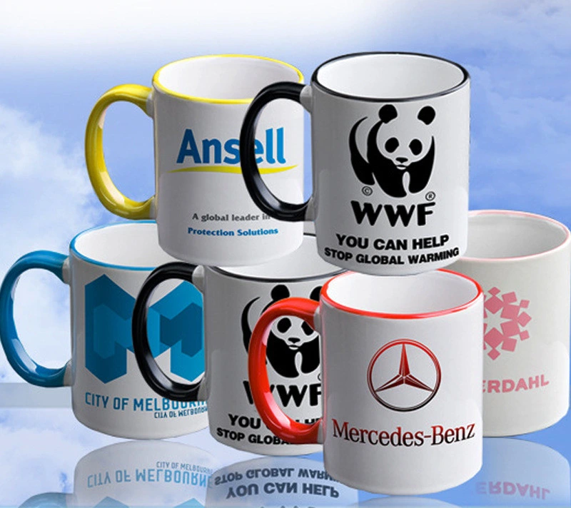 Bunte Tasse Druck Logo Keramik Becher Werbung Graduation Geschenk