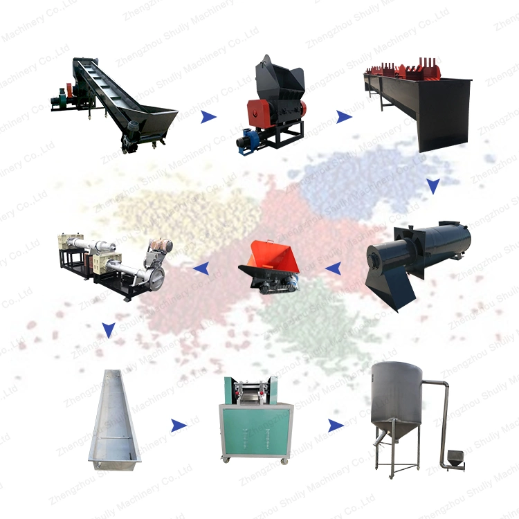 PP PE Plastic Pellets Recycled Granules Making Machine Wasted Film Recycling Granulator Machine