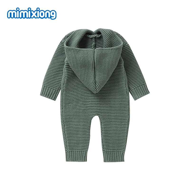 2023 Nuevo estilo Mimixiong recién nacido bebé de punto Rompers Jumpsuits Bebés Ropa Sudadera con capucha para niños pequeños ropa