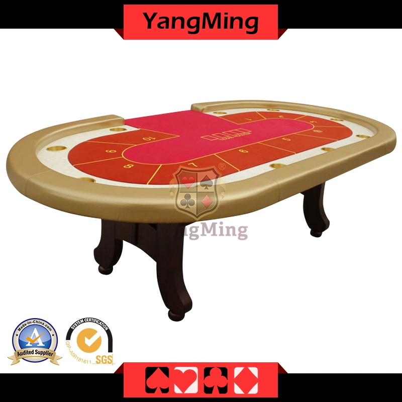 Gambling Table Texas Holdem Poker Table Economical Model Factory Style Dedicated Texas Poker Game Table with 10 Seats Ym-Tb019